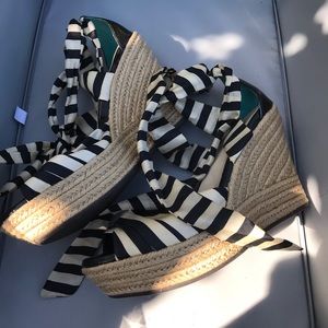 UGG Striped Lace up Wedges